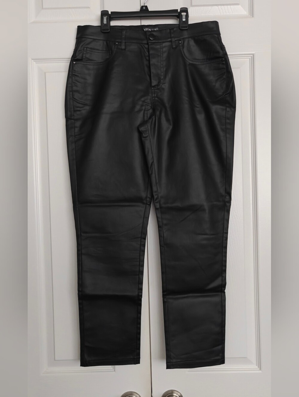 Venus Black Faux Leather Womenβs Jeans